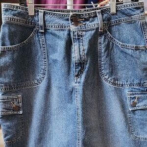 Eddie Bauer Midi length denim look skirt